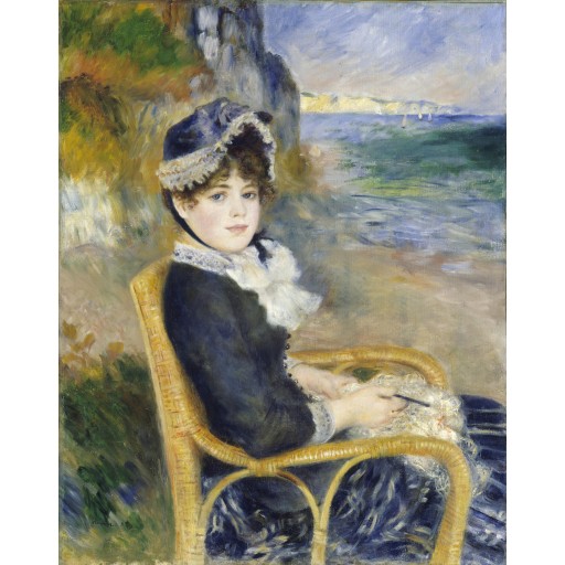 Tablou Femme assise au bord de la mer - Pierre Auguste Renoir