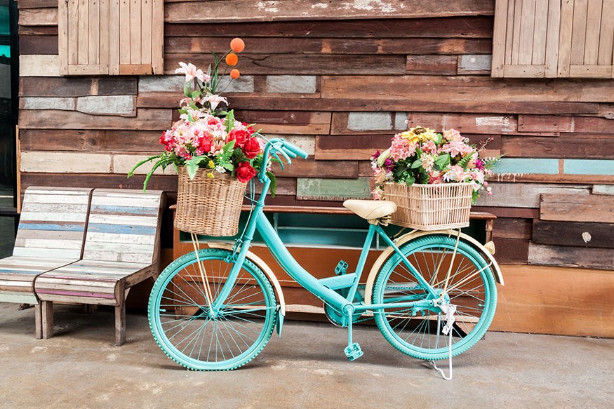 Flori Pe Bicicletă Tablou Canvas Fotoprinter Ro