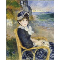 Tablou Femme assise au bord de la mer - Pierre Auguste Renoir